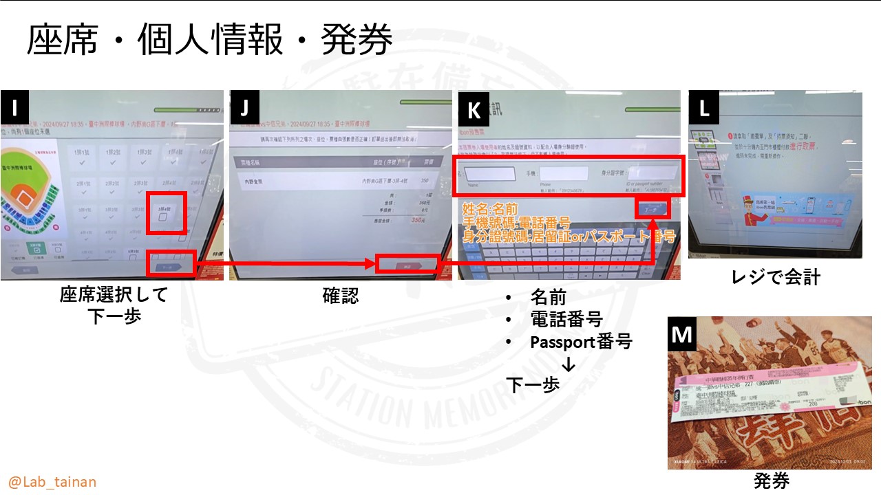 台湾プロ野球の中信ブラザーズのコンビニでのチケット購入方法（紙のチケット発券）