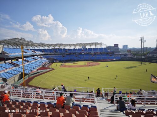 試合前の楽天桃園野球場の様子